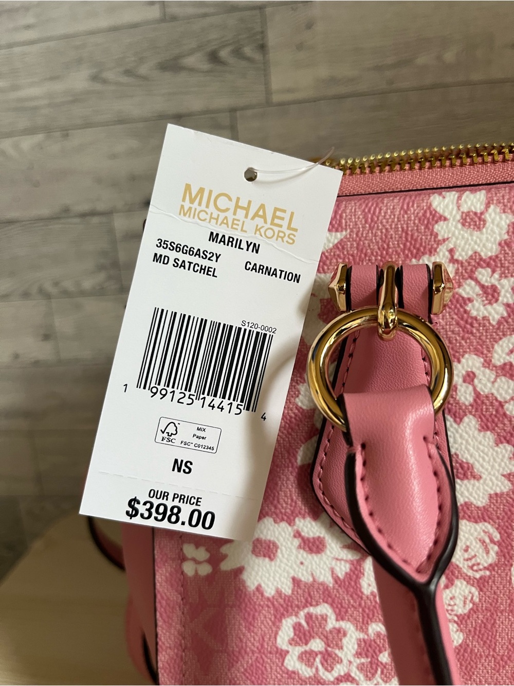 Michael Kors Carnation/Pink Medium Marilyn Satchel - Picture 9 of 11